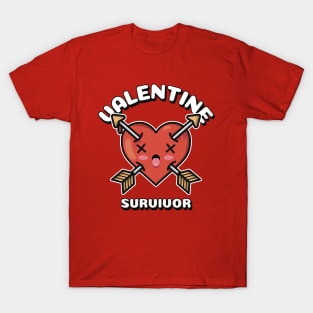 Valentine Survivor Funny Anti Valentines Day Gift T-Shirt